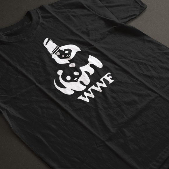 Wrestling WWF Pandas Funny T Shirt. Black. Multiple Sizes. Same or Next Day Ship - Picture 1 of 1